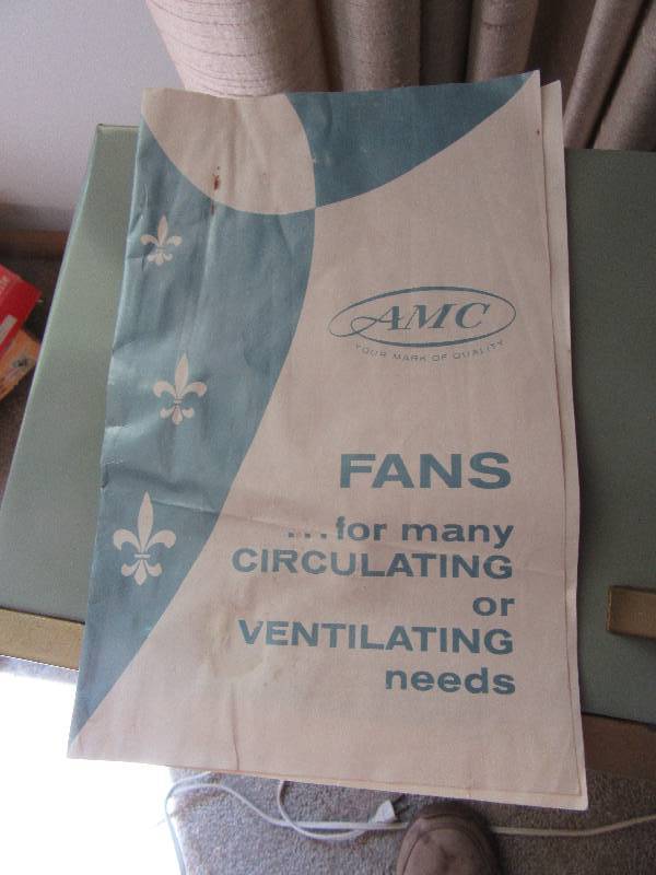 lot 157 image: Vintage AMC Fan.. Good shape and works well.