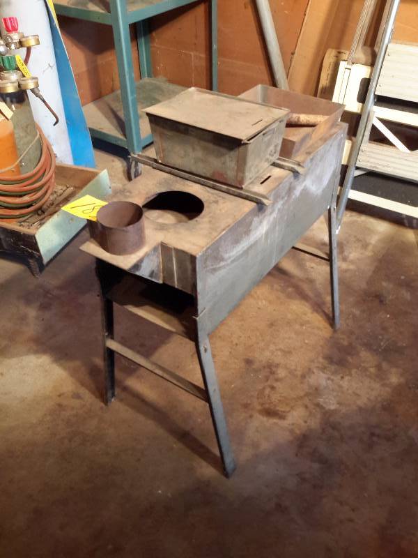 Vintage Maple Syrup Wood Cook stove and cooking pans St Anthony