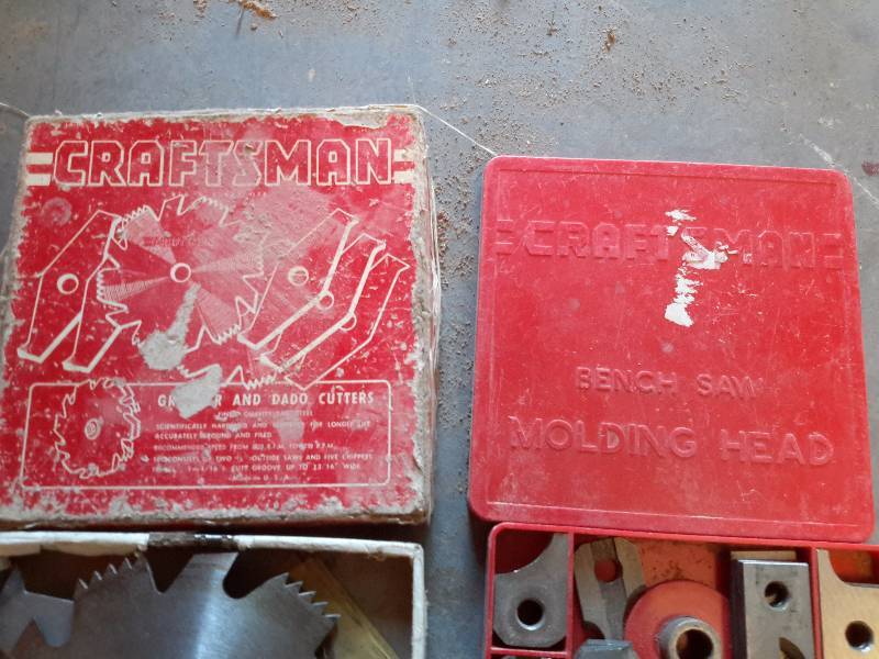 lot 204 image: Craftsman Dado Cutters  Craftman Bench Saw Molding Head