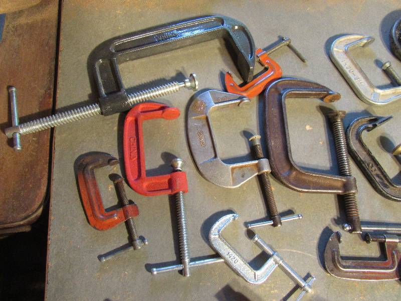 lot 218 image: Misc. C Clamps and plastic clips