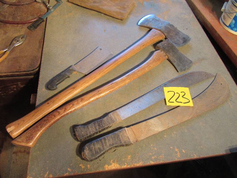 lot 223 image: 2 Axes and 2 Machettes