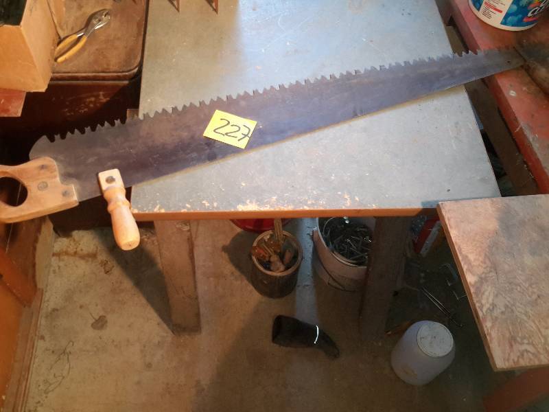 lot 227 image: Vintage Two man Large tooth Cross cut saw