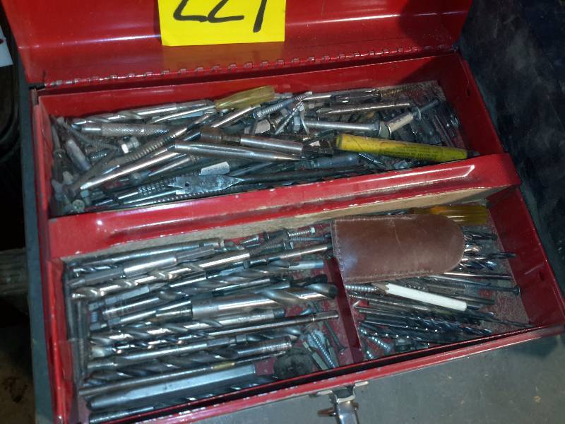 lot 229 image: Lot of Drill bits and misc. nuts and bolts