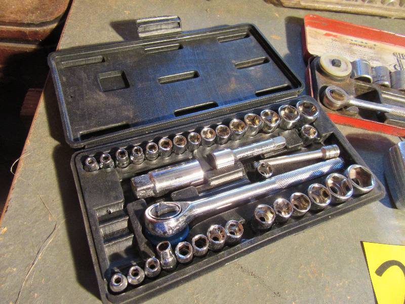 lot 272 image: Socket Sets, tape measure, drill bits as shown.