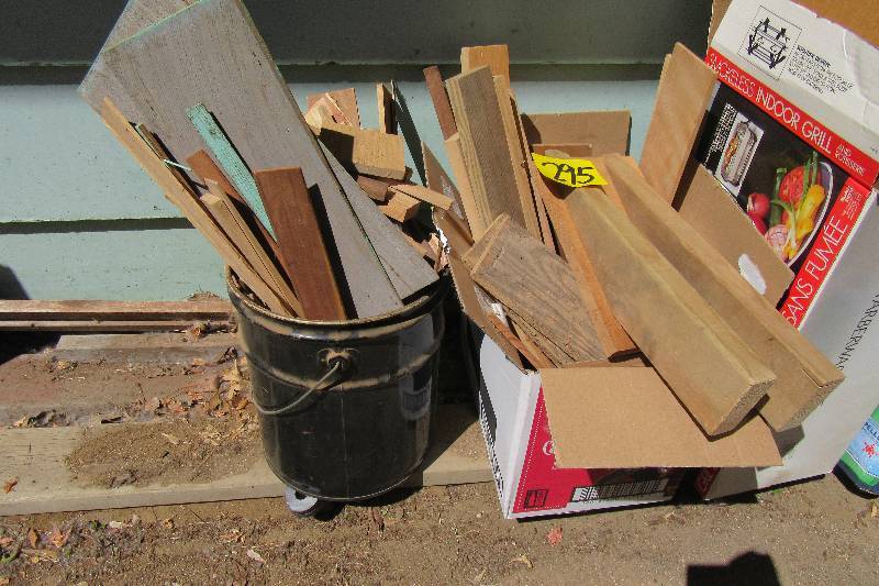 lot 295 image: Take over where this wood worker left off with all of these small pieces of Hardwood..   Take it all