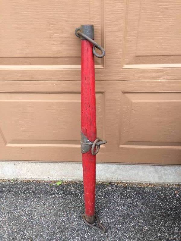 lot 23 image: 40 Antique Vintage Red Wooden Iron Horse Oxen Yoke Evener - Beautiful Condition