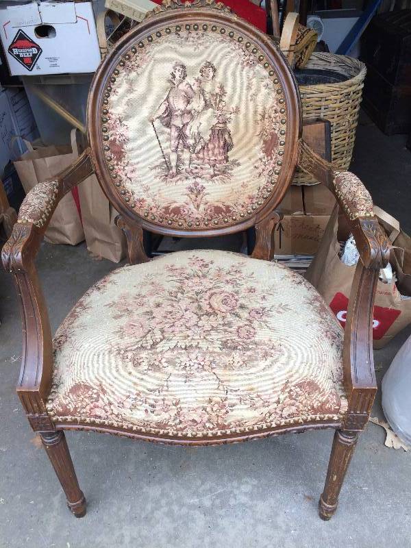 lot 1 image: A Stunning Antique That Beverly Purchased Over 30 Years Ago At A South Minneapolis Estate...Bought It For Its Beauty & It Cushy Comfort...Both Are Still True For This ... Chair