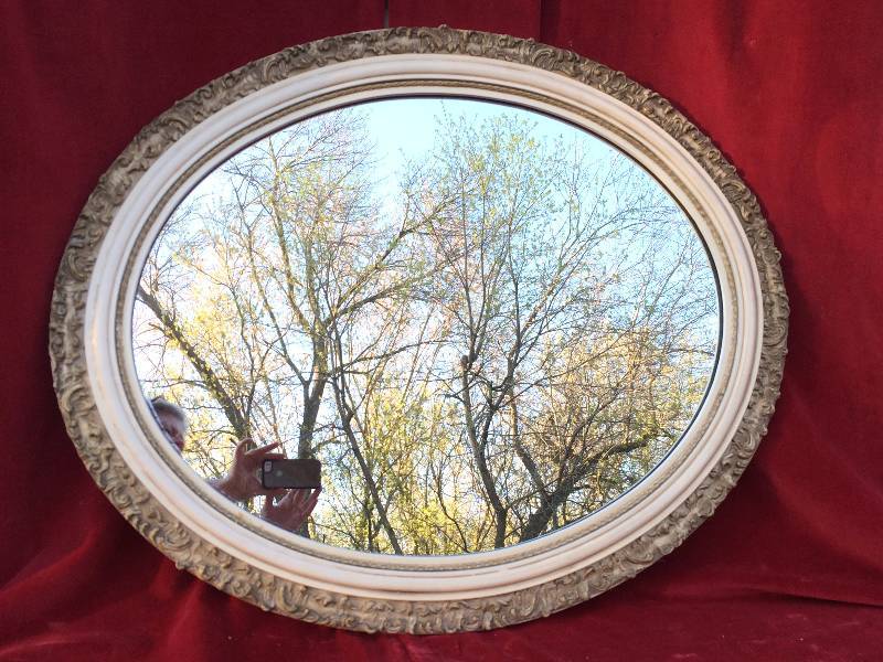 lot 63 image: EXQUISITE VERY LARGE 33x28 1930S MIRROR THE FRAMES WERE CUSTOM MADE IN ITALY FOR THE EDINA ESTATE OWNER - THIS IS AN EXTREMELY HEAVY MIRROR - MORE HISTORY CAN BE SHARED WITH THE PERSON WHO PURCHASE IT