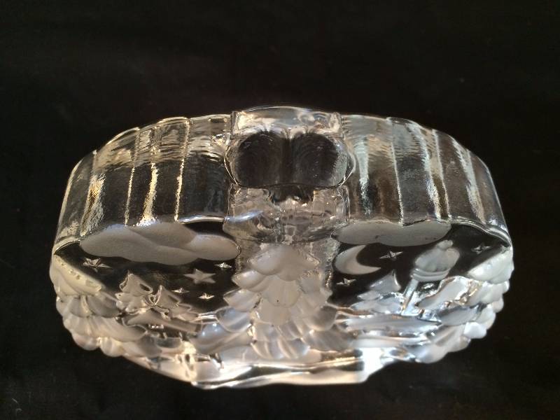 lot 58 image: Collectible Walther-Glass Winter Holiday Christmas Tree Glass Candle Holder Germany -With Sticker - Excellent Condition
