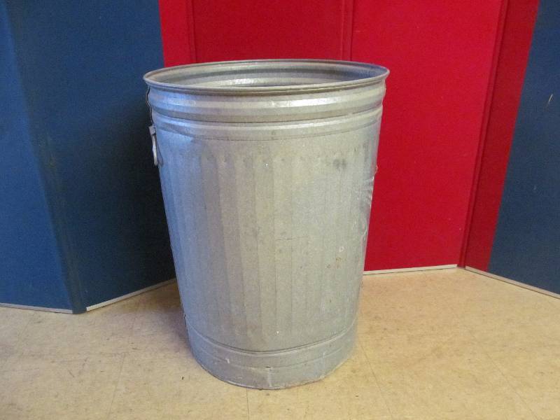 Galvanized Trash Can