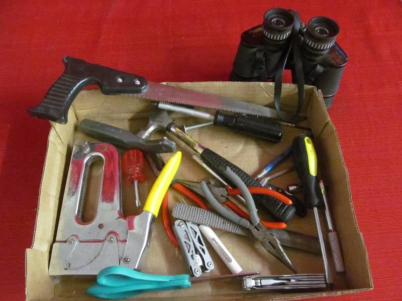 Binoculars, Hand Tools, Saw