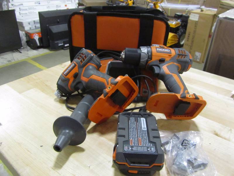 lot 51 image: RIDGID X4 18-Volt Lithium-Ion Cordless Drill and Impact Driver Combo Kit (2-Tool)