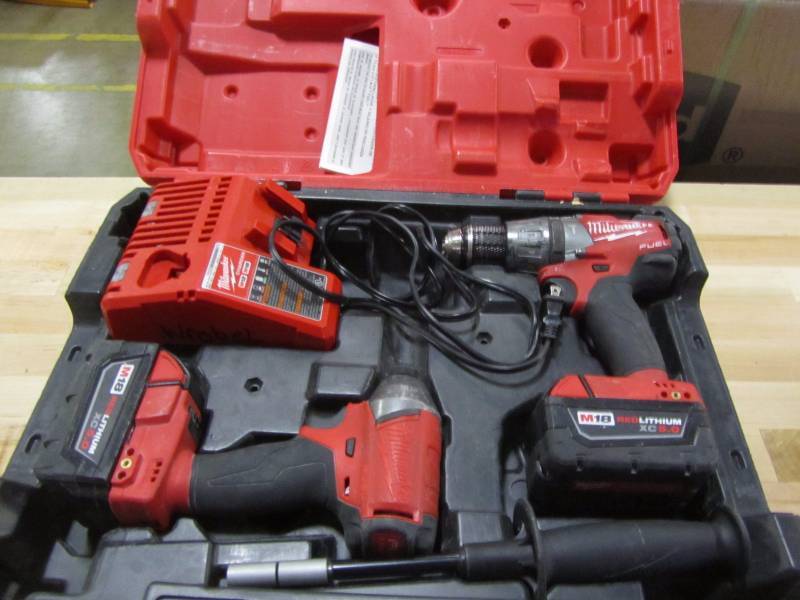 lot 54 image: Milwaukee M18 18-Volt Lithium-Ion Cordless Drill DriverImpact Driver Combo Kit (2-Tool)