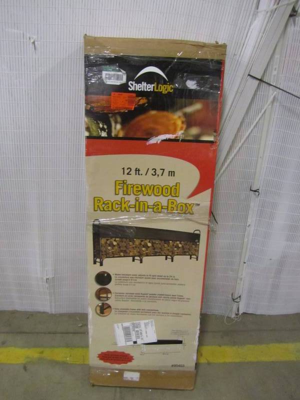 lot 73 image: ShelterLogic 12 ft. Firewood Rack with Cover