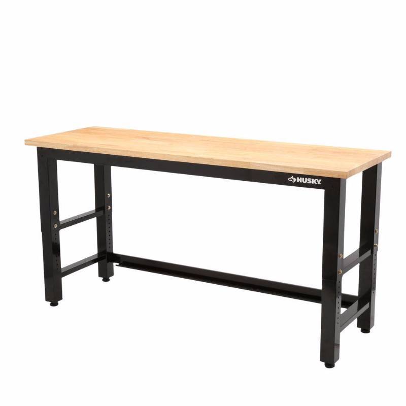 lot 100 image: Husky 6 ft. Solid Wood Top Workbench