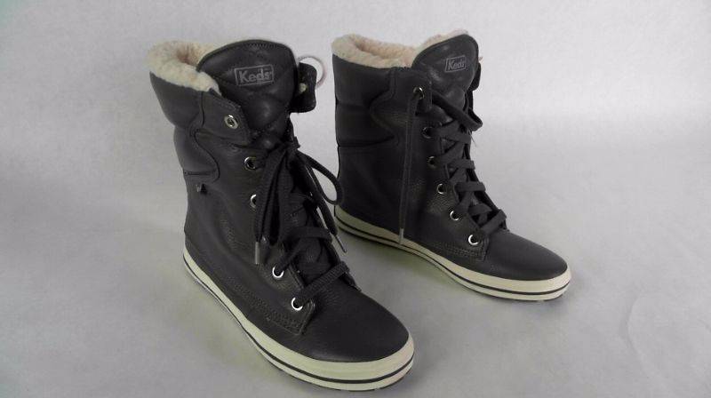 lot 30 image: Womens Keds Droplet Round Toe Leather Sneakers Boot  Boots Grey  Gray Size 8