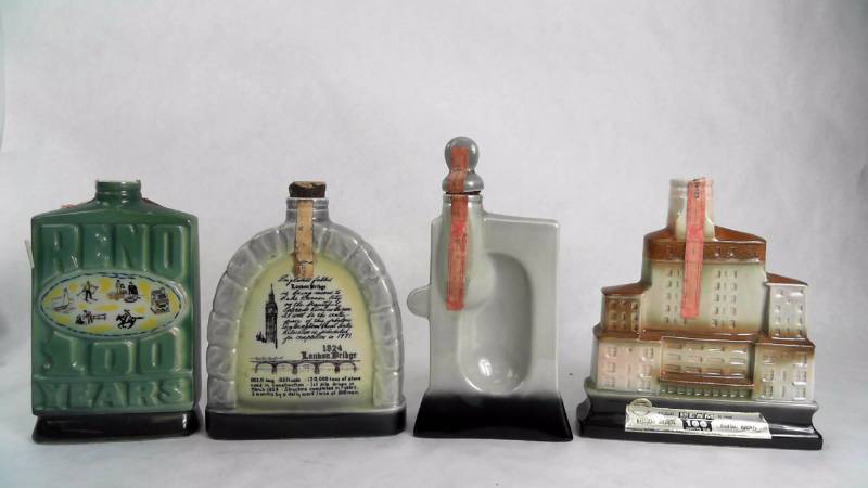 lot 3 image: Lot of 4 - EMPTY James B Beam Distilling Co. Decanter Bottles - Destination