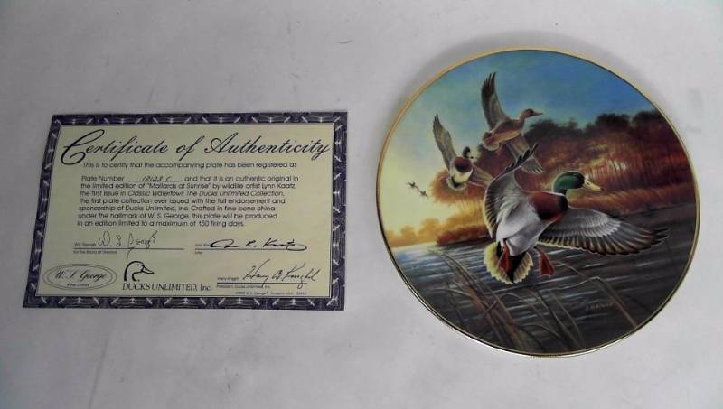 lot 6 image: Lot of 3 - Ducks Unlimited & Rod Lawrence Waterfowl  Duck Collectible Plates - Widgeons
