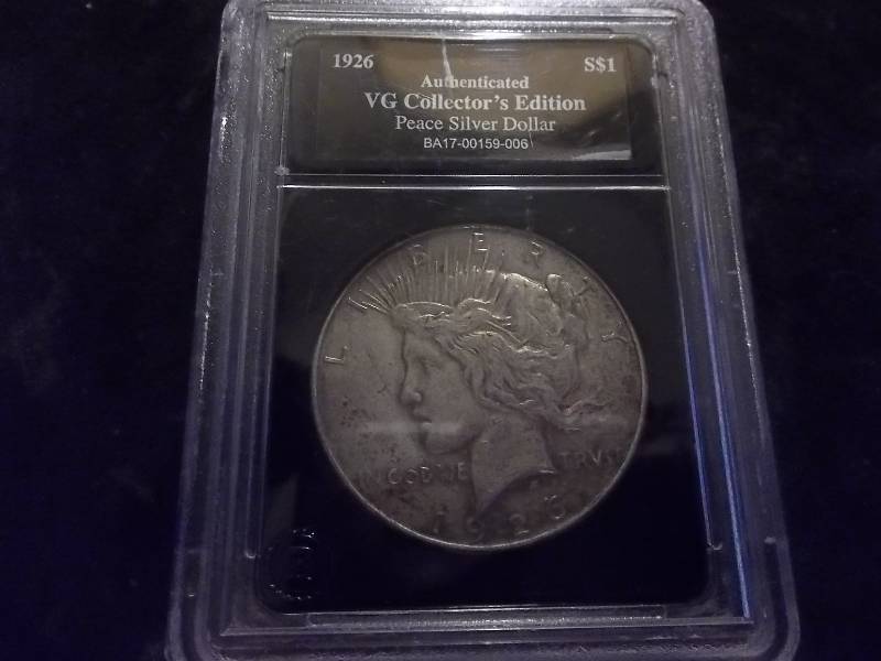 1926 D Silver Peace Dollar  High Grade Slabbed & Authenticated VG
