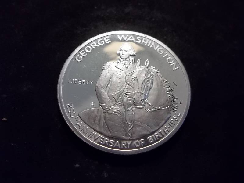 George Washington 250th Anniversary Commemorative Half Dollar Proof 99.93 Fine Silver Unc 12 Oz.