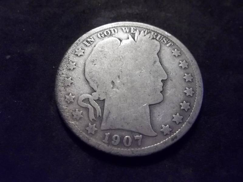 1907 S Barber Half Dollar (In F12 $90.00)