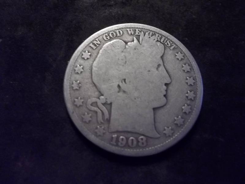1908  Barber Half Dollar