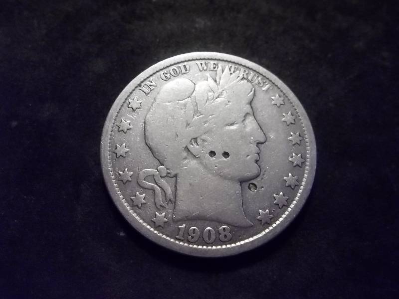 1908 S Barber Half Dollar (In F12 $55.00)