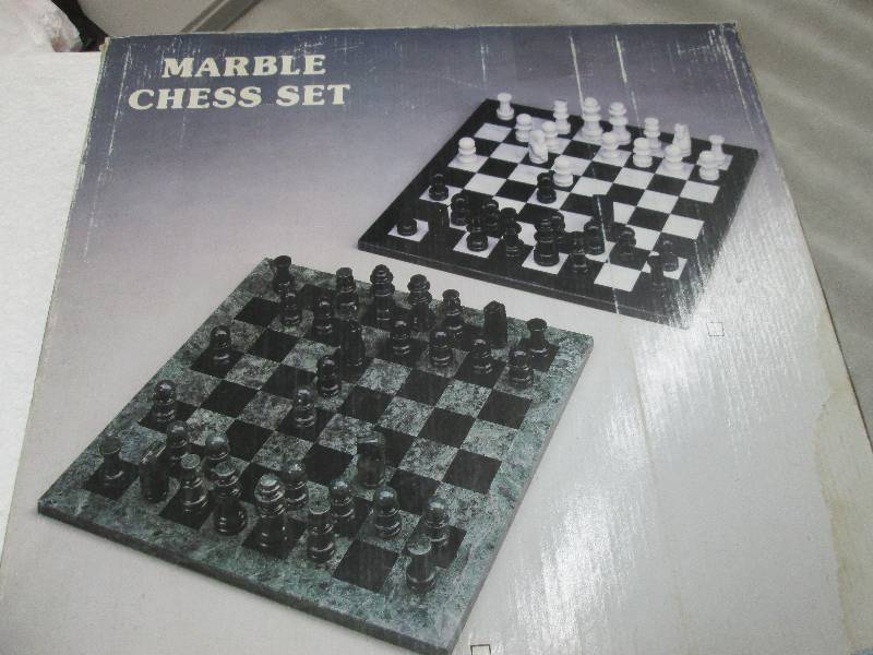 lot 172 image: Marble Chess Set Retail $145.00...