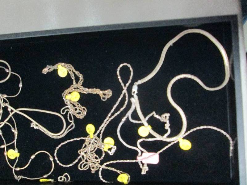 lot 185 image: Display Tray of Gold Necklaces...