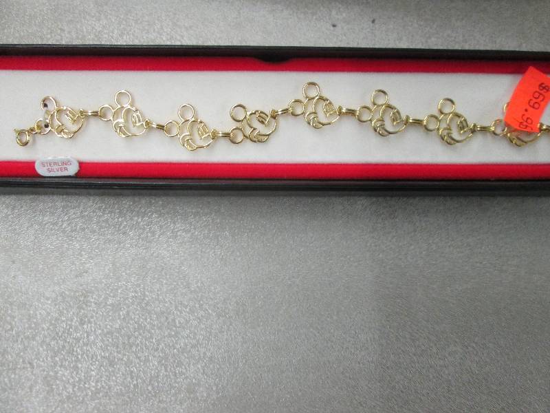lot 187 image: Mickey Mouse Bracelet Sterling Silv...