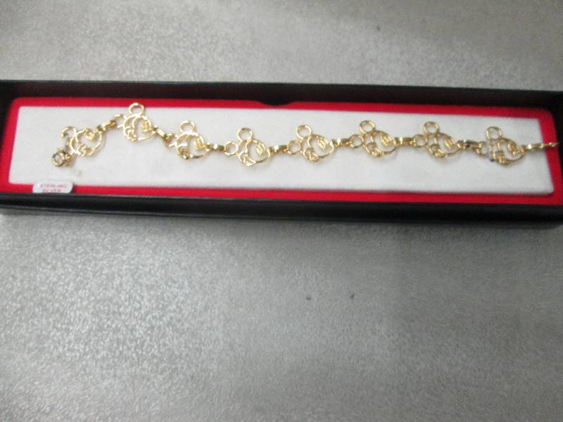lot 188 image: Mickey Mouse Bracelet Sterling Silv...