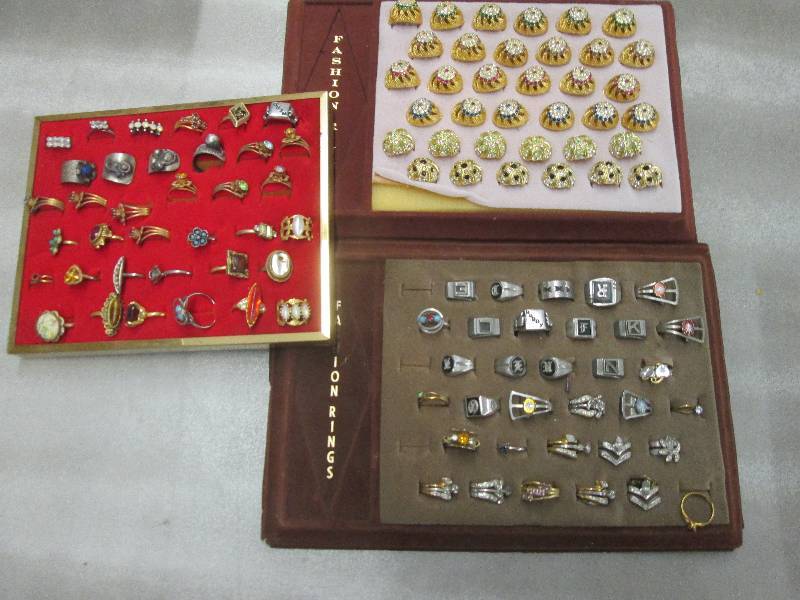 lot 195 image: Lot of 3 Displays of Fashion Rings...