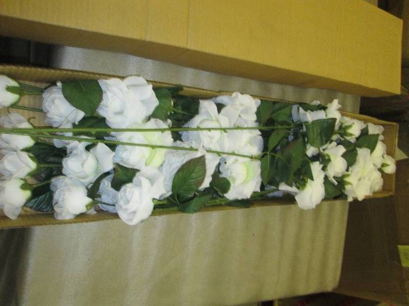 lot 46 image: 1 Dozen Stems of White Roses...