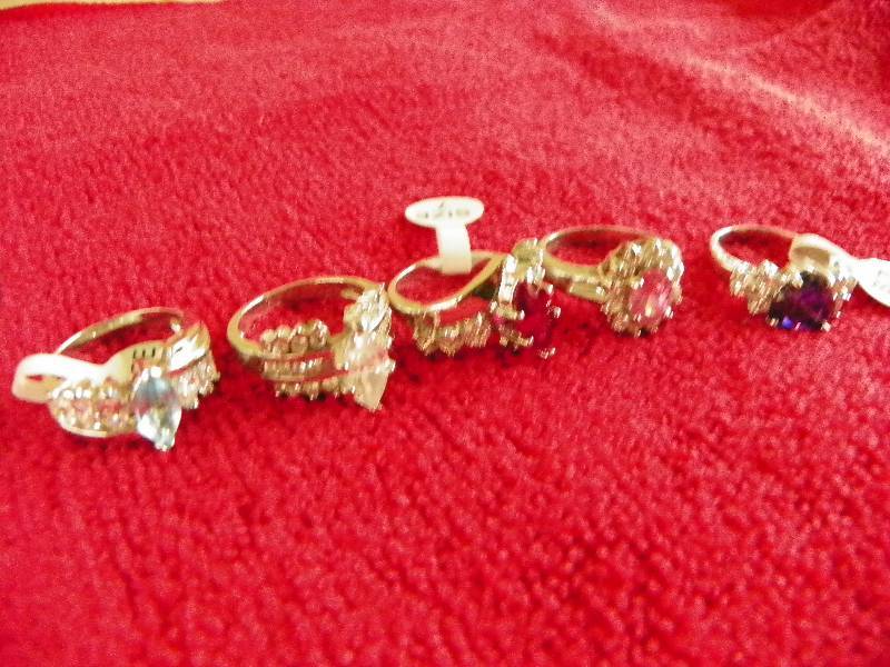 LADIES  5-PC Color CZ Ring Set 7, MSRP $69.99