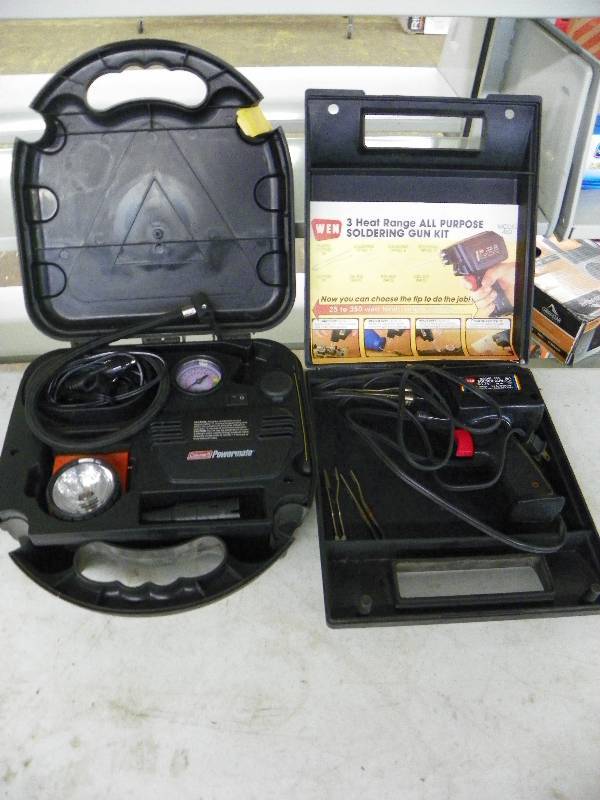 lot 169 image: SOLDERING GUN AND POWER MATE AIR PUMP