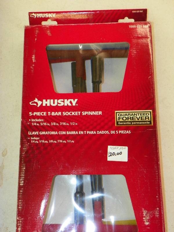 lot 191 image: HUSKY T-BAR SOCKET SPINNER, MSRP $29.00