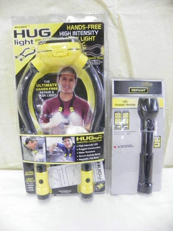 lot 199 image: FLASHLIGHT MSRP $16.00 AND HUG LIGHT, MSRP $31.00