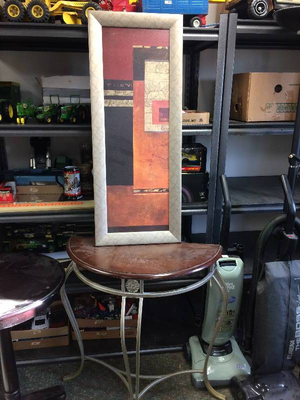 lot 66 image: Side Table with Print