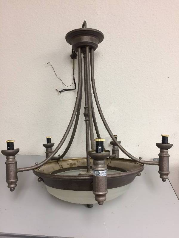 lot 70 image: Metal Chandelier and Hanging