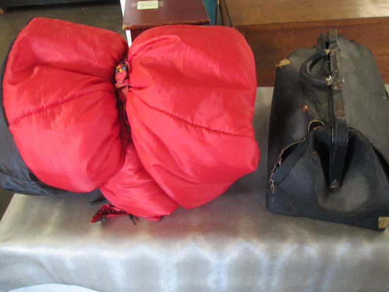 lot 15 image: Vintage Doctors Bag, Sleeping Bag...