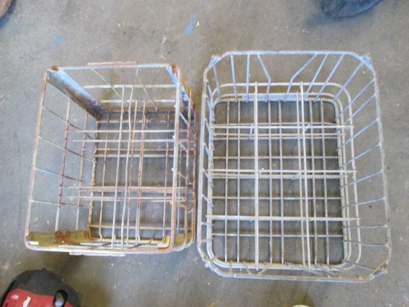 lot 86 image: Lot of 2 Metal Milk Crates...