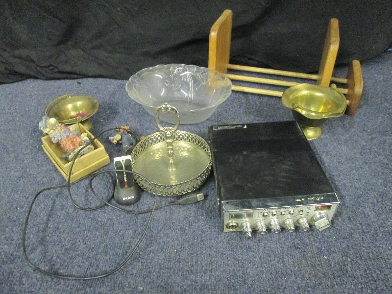 lot 34 image: Cobra Radio, Wooden Book Shelf, Bra...