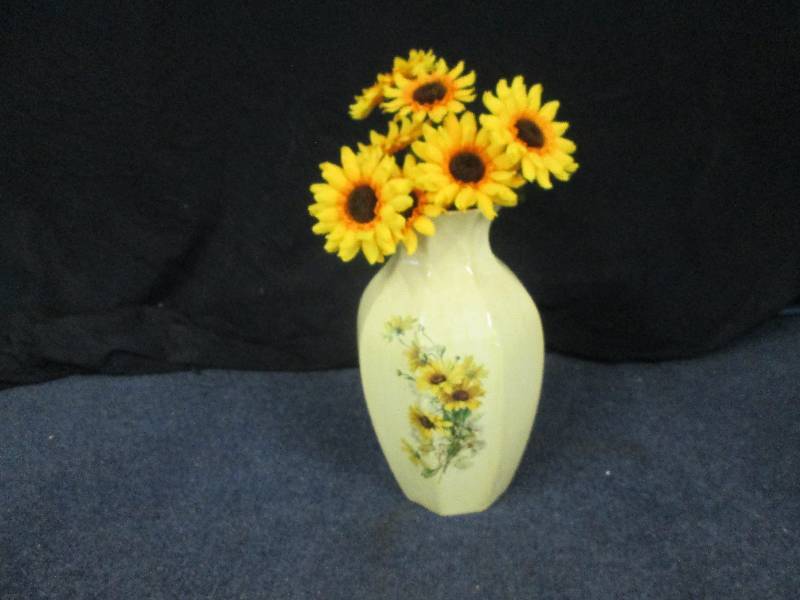 lot 36 image: Vintage Vase with Sunflowers...