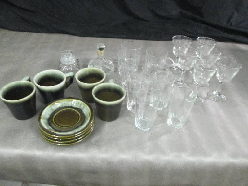 lot 53 image: 6 Wine Glasses, 5 Drink Glasses, 4 ...
