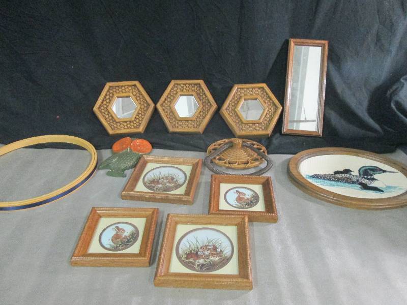 lot 55 image: Assorted Wall Dcor, Large Embroid...