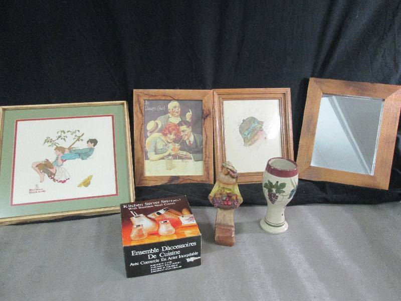 lot 59 image: Wall Dcor including Norman Rockwe...