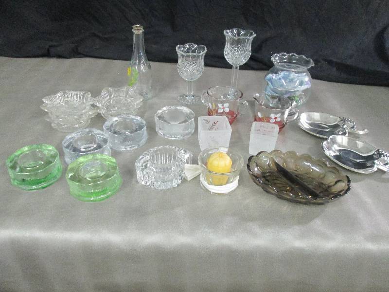 lot 80 image: Glass AshTrays, Votive & Candle Hol...