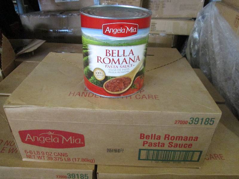 lot 140 image: Case of 6  6lb 9 oz Cans Angela Mi...