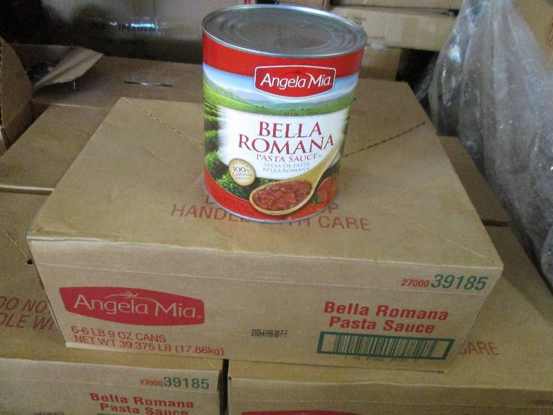 lot 143 image: Case of 6  6lb 9 oz Cans Angela Mi...
