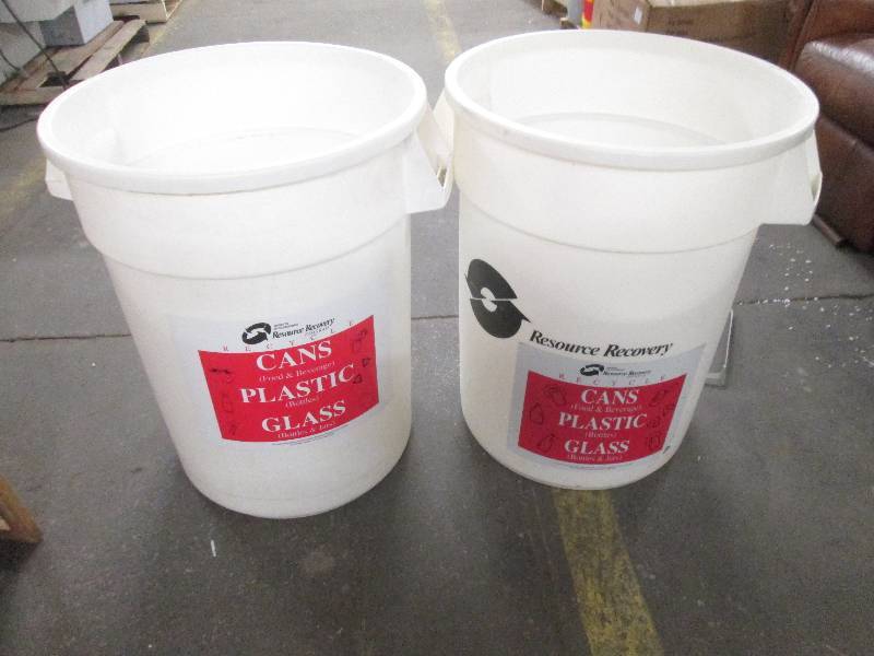 lot 201 image: Lot of 2 Large Recycle Bins...